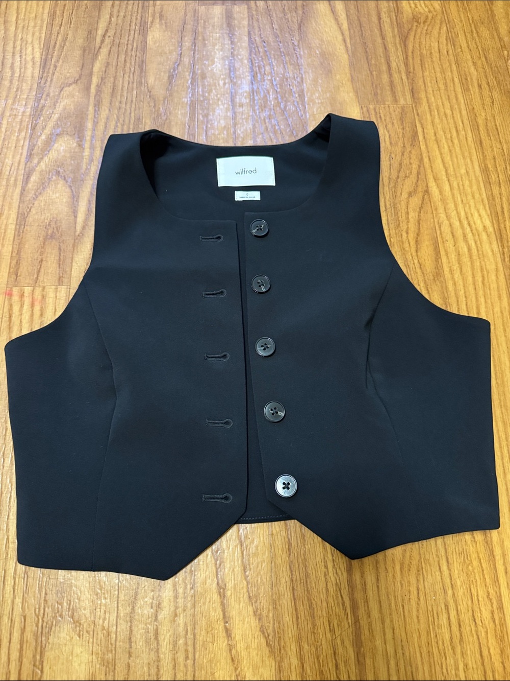 Wilfred Black Tailored Sleeveless Button Vest
